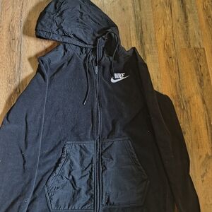 Nike Men's Black Hooded Jacket